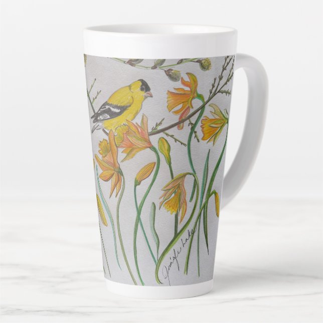 Goldfinch & Daffidols Latte Mug (Angle droit)