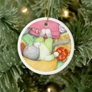 GOLDFISH CRACKERS KITTY Ceramic Circle Ornement