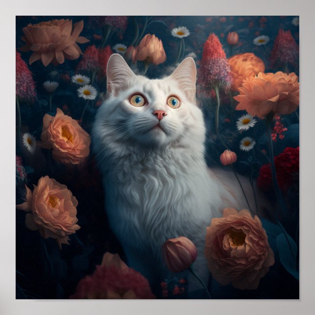 Goldie the Turkish Angora Cat Poster (Devant)