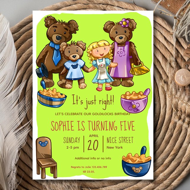 Goldilocks  Birthday Invitation (Créateur téléchargé)