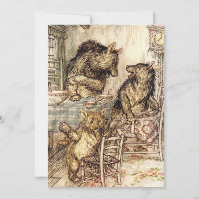 Goldilocks et The Three Bears Invitations (Devant)