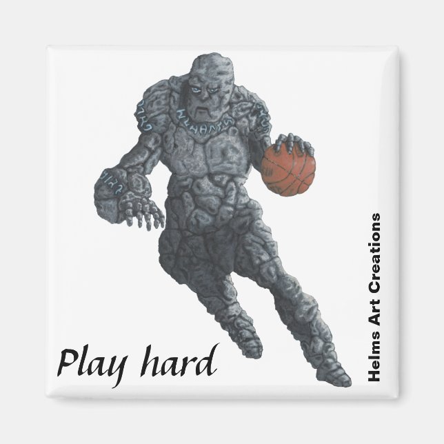 Golem Jouer Basketball Imaginaire Magnet (Devant)