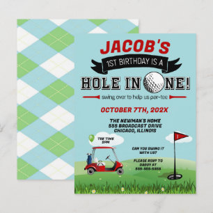 Golf 1er anniversaire Invitation