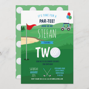 Golf 2e anniversaire Deux Invitations de golf amus