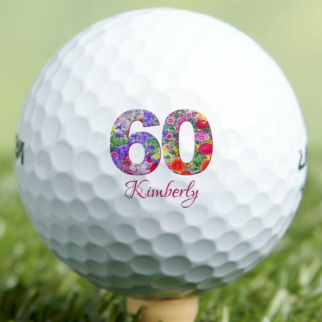 Golf 60e anniversaire design floral unique balles de go (Créateur téléchargé)