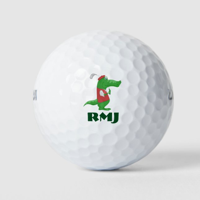Golf Alligator sur BALLES DE GOLF-Personnaliser avec vo (Devant)