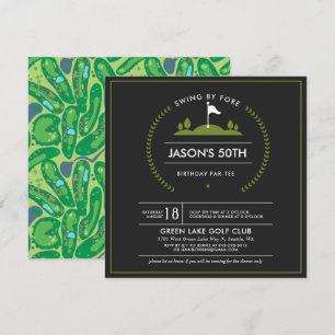 Golf Anniversaire Fête Invitation