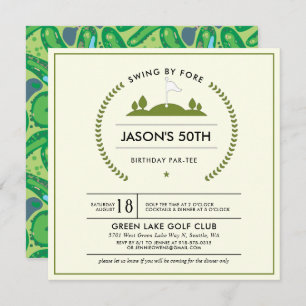 Golf Anniversaire Fête Invitation