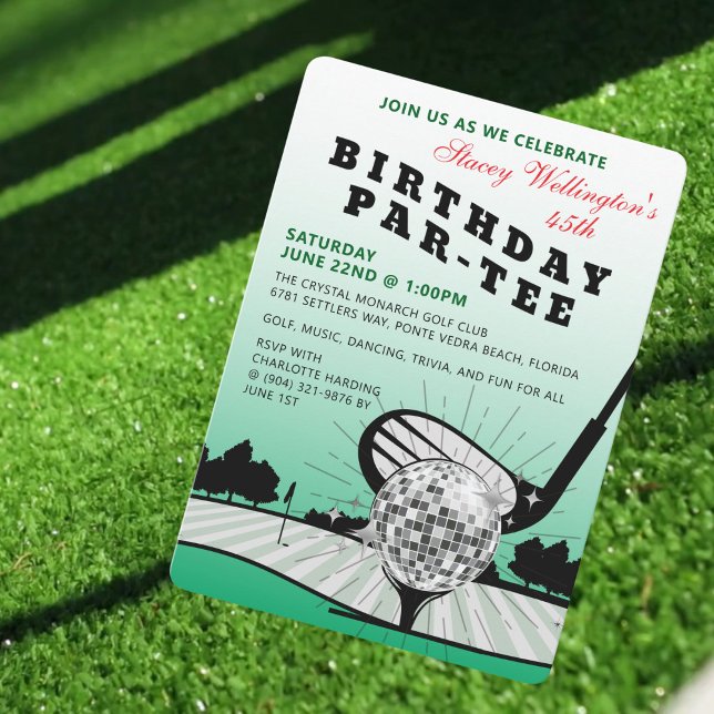 Golf Anniversaire Par-tee Party Invitation (Créateur téléchargé)