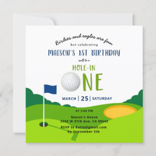 Golf Anniversaire Trou En Une Seule Invitation Par