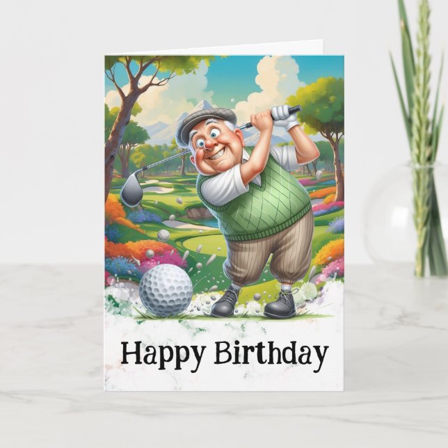 *~* Golf AP94 Senior Man Funny Humour Carte d'anni (Devant)