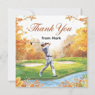 Golf Automne Salutation carte de remerciements pou