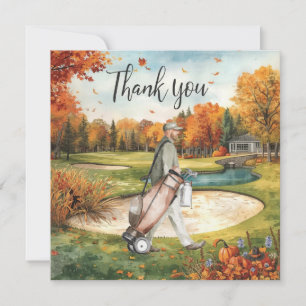 Golf Automne Salutation carte de remerciements pou