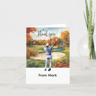 Golf Automne Salutation carte de remerciements pou