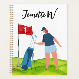 Golf avec femme golfeuse