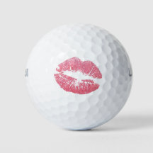 Baiser balles de golf, plaisir lèvres roses cadeau