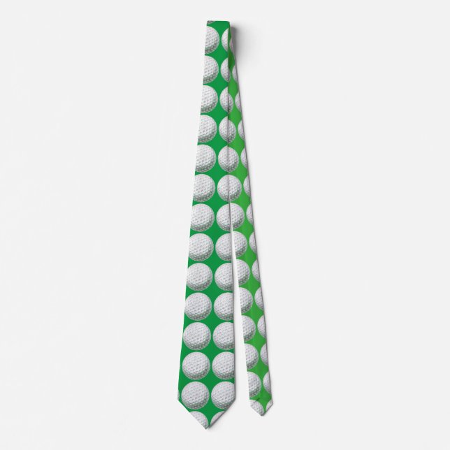 Golf Ball Art Motif Green Cravate (Devant)