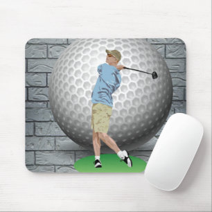 Golf Ball Golfer Mouse Pad! Tapis de souris