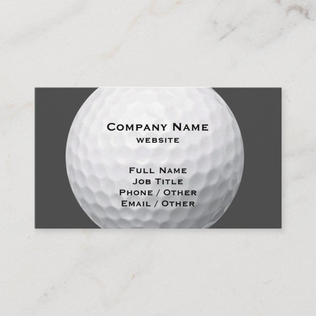 Golf Ball on Grey Carte de visite (Devant)