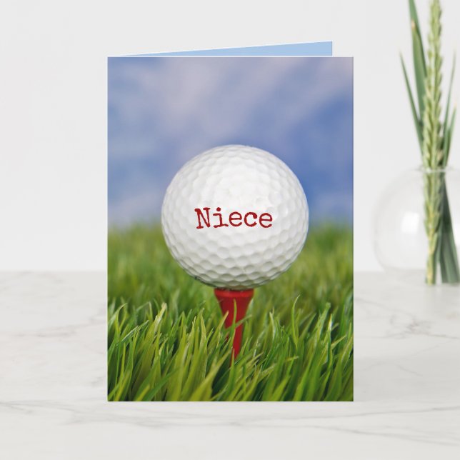 Golf Ball On Tee pour la carte d'anniversaire de l (Devant)
