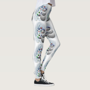 Golf Ball Snowman Leggings de Noël