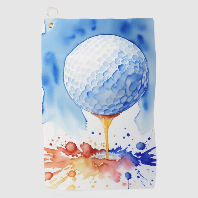 Golf Ball Splash Golf Serviette (Devant)