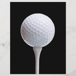 Golf Ball & Tee on Black - Modèle Customisé