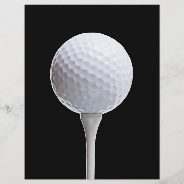 Golf Ball & Tee on Black - Modèle Customisé (Devant)