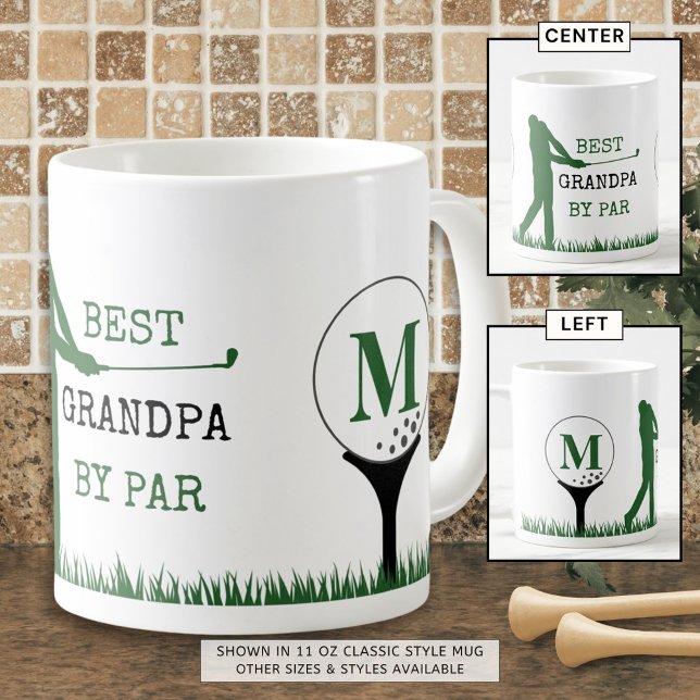 Golf BEST GRANDPA PAR PAR Monogram Coffee Mug (Créateur téléchargé)
