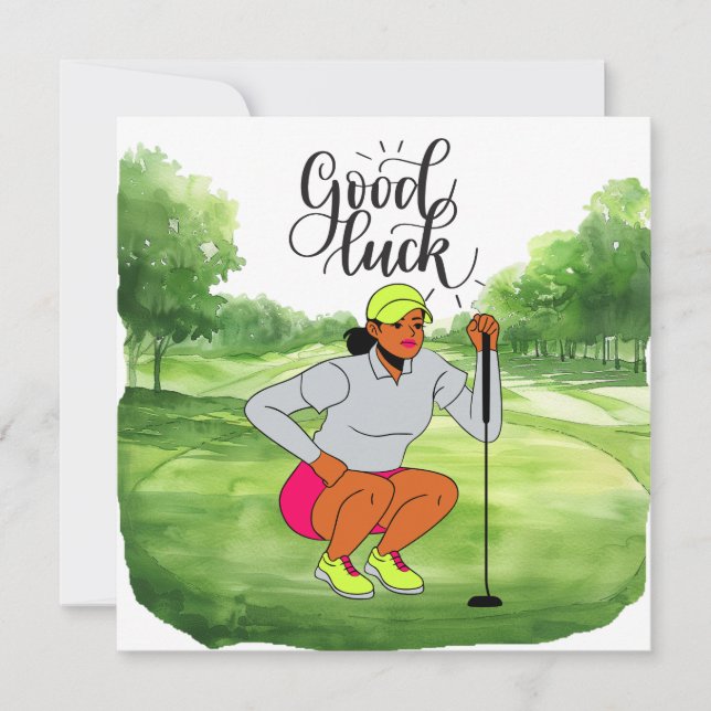 Golf "Bonne chance sur le terrain, Lady Golfer!" (Devant)