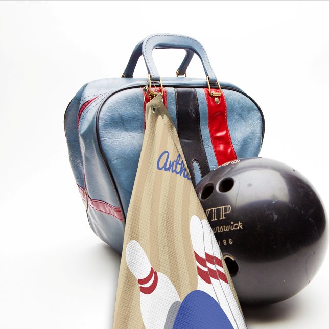 Golf Boule de Bowling et Pins Serviette personnalisée (Créateur téléchargé)