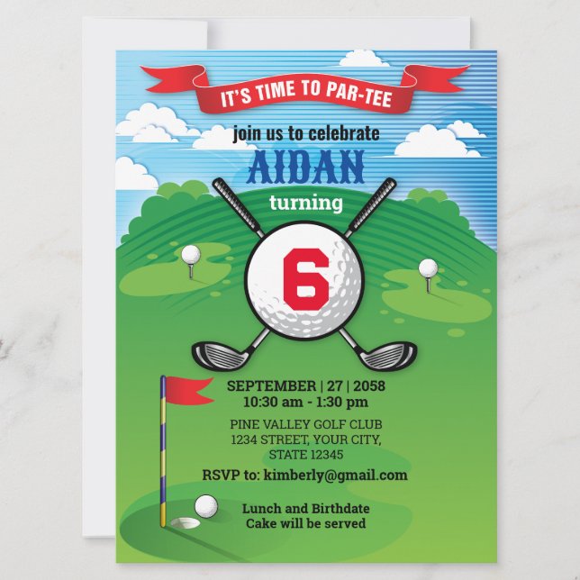 Golf Boy Anniversaire Par Tee Design (Devant)