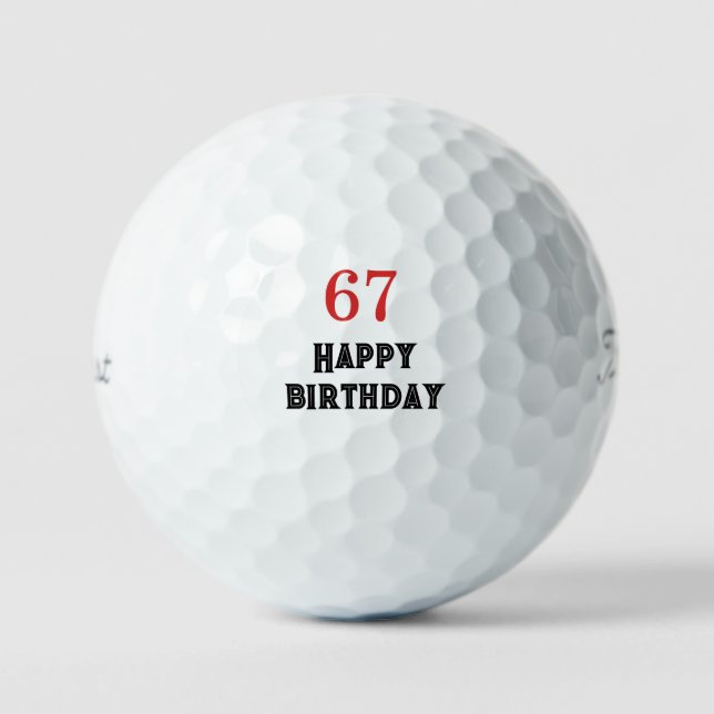 Golf Cadeau de fête d'anniversaire 67 ans Balles de gol (Recto)