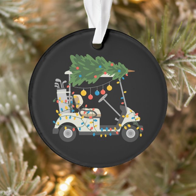 Golf Cart Christmas Tree Lights Xmas Sport Golfer  (Arbre)
