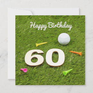 Golf Carte d'anniversaire 60e anniversaire balle d