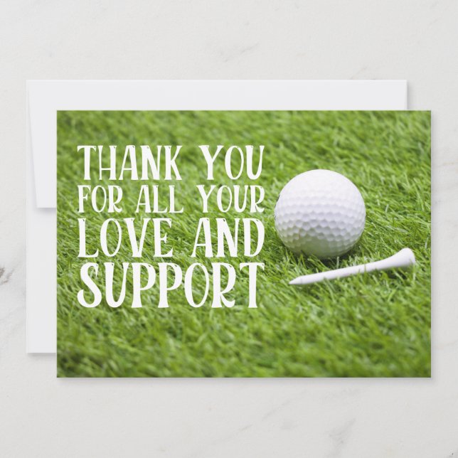 Golf carte de remerciements amour et soutien pour  (Devant)