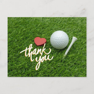 Golf carte de remerciements avec golf boule tee av