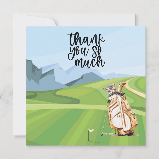 Golf Carte de remerciements avec voiturette de gol (Devant)