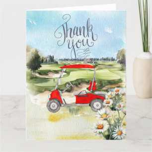Golf Carte de remerciements avec voiturette de gol