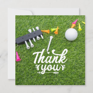 Golf carte de remerciements coeur rouge amour pour