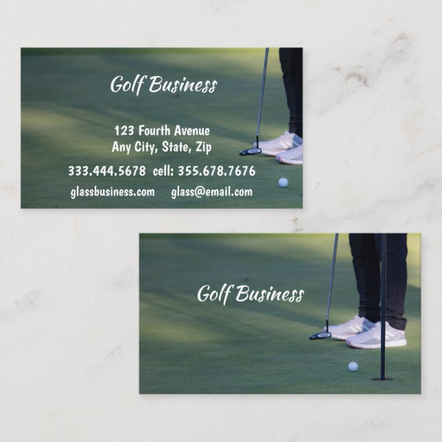 Golf Cartes d'affaires, Turf, Fournitures (Devant / Derrière)
