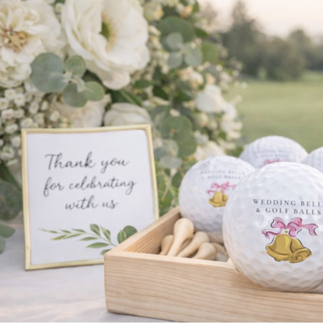 Golf 'Cloches de mariage & balles de golf' Cadeau de fa (Créateur téléchargé)