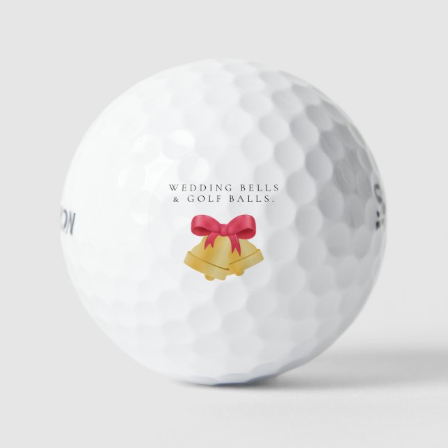 Golf 'Cloches de mariage et balles de golf' Cadeau de f (Recto)