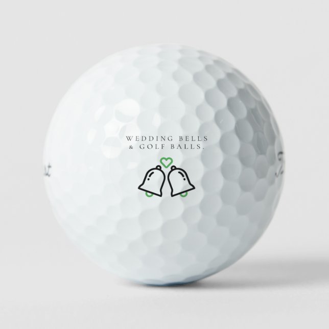 Golf 'Cloches de mariage et balles de golf' Cadeau de f (Recto)