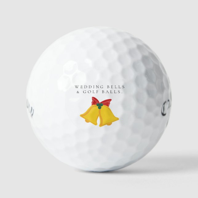 Golf 'Cloches de mariage et balles de golf' Cadeau de f (Recto)