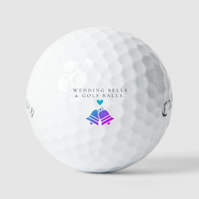 Golf 'Cloches de mariage et balles de golf' Cadeau de f (Recto)