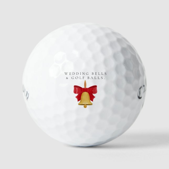 Golf 'Cloches de mariage et balles de golf' Cadeau de f (Recto)