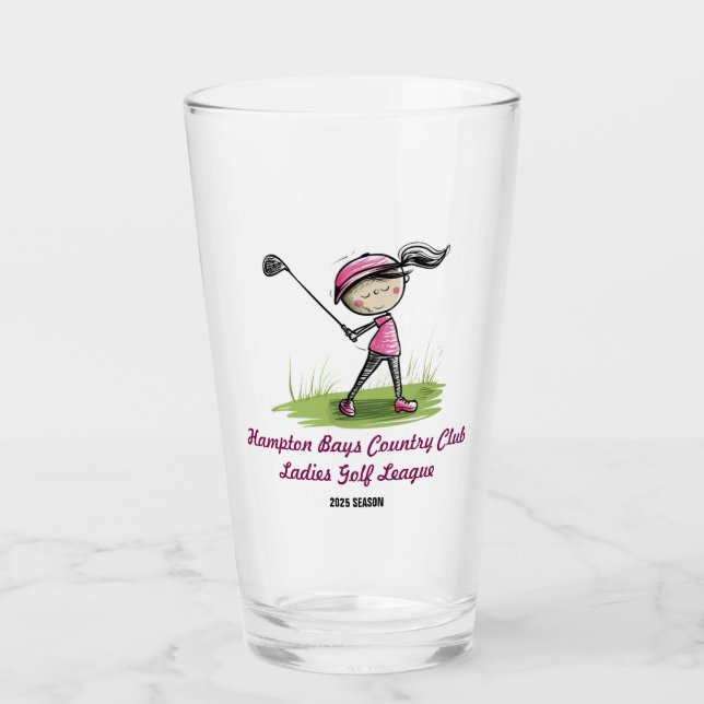 Golf Club customisé Dames League Boire du verre (Devant)