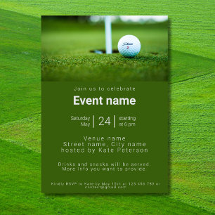 Golf club golfer événement anniversaire Invitation