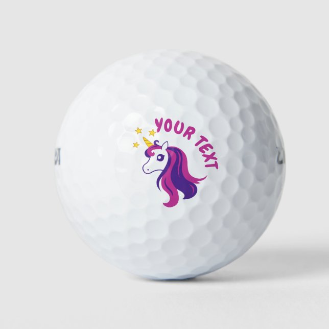 Golf Cute rose unicorne imprimé personnalisé balles de  (Devant)